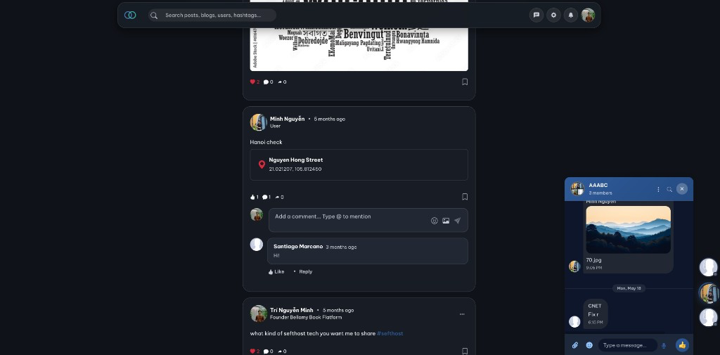 Messaging in main page