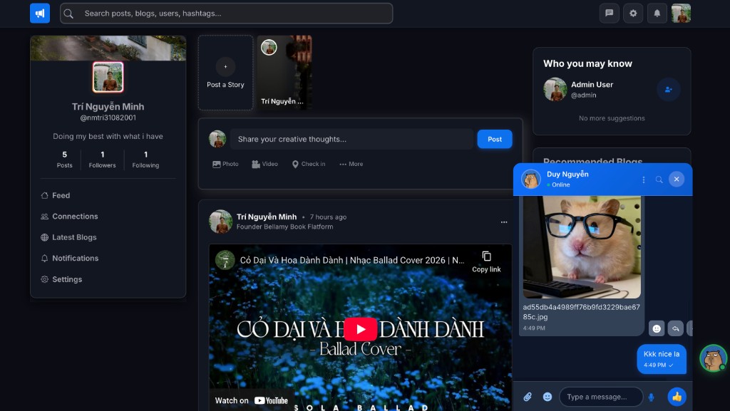 Messaging in main page